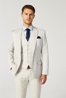 Mens Stone Tailored Suit Jacket